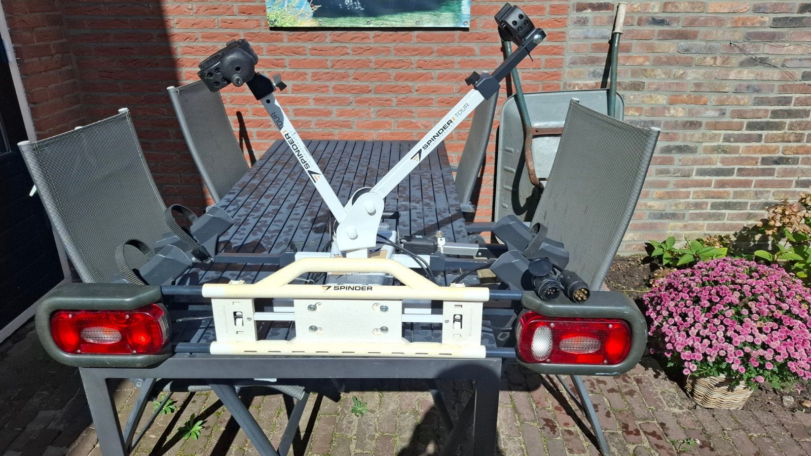 Spinder Tour fietsendrager voor 2 fietsen, Ophalen, Gebruikt, 2 fietsen, Trekhaakdrager