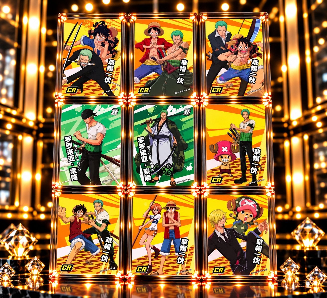 One Piece Luffy & Zoro – Exclusieve 9 Kaarten Collectie, Verzenden, Zo goed als nieuw, Meerdere kaarten, Foil