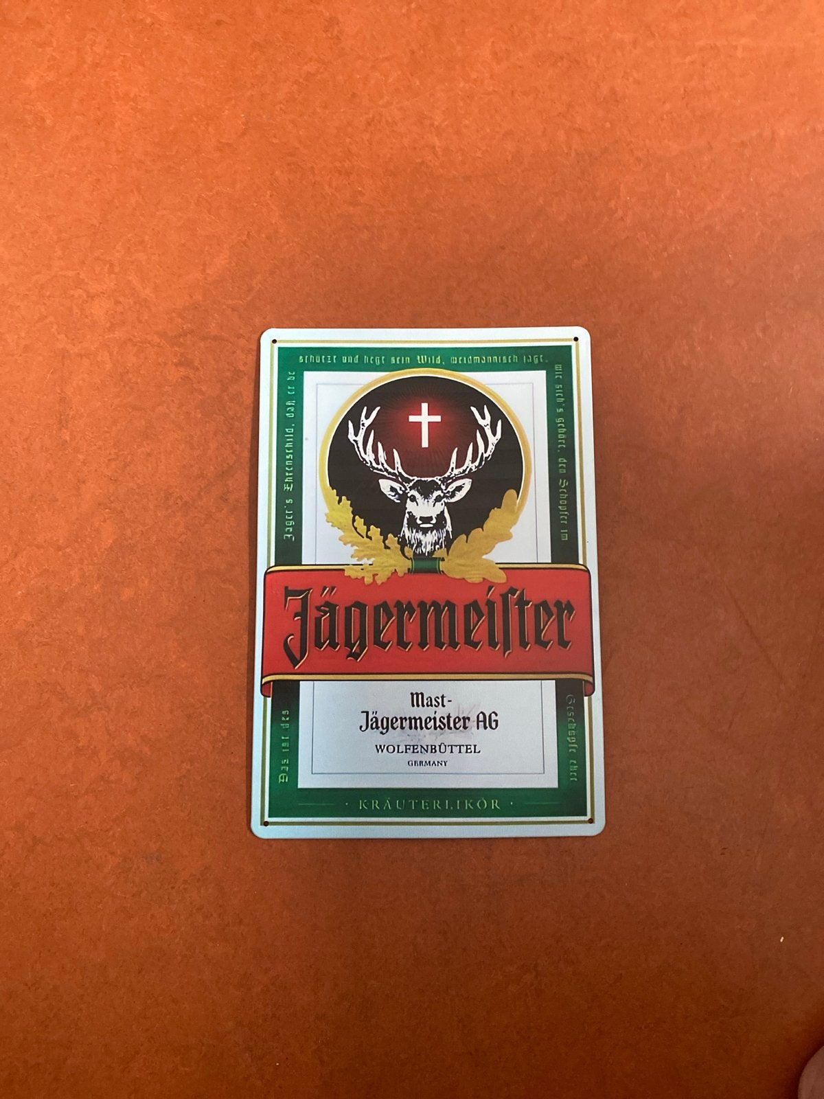 Jägermeister Reclamebord - Metalen Plaat, Ophalen, Zo goed als nieuw, Reclamebord