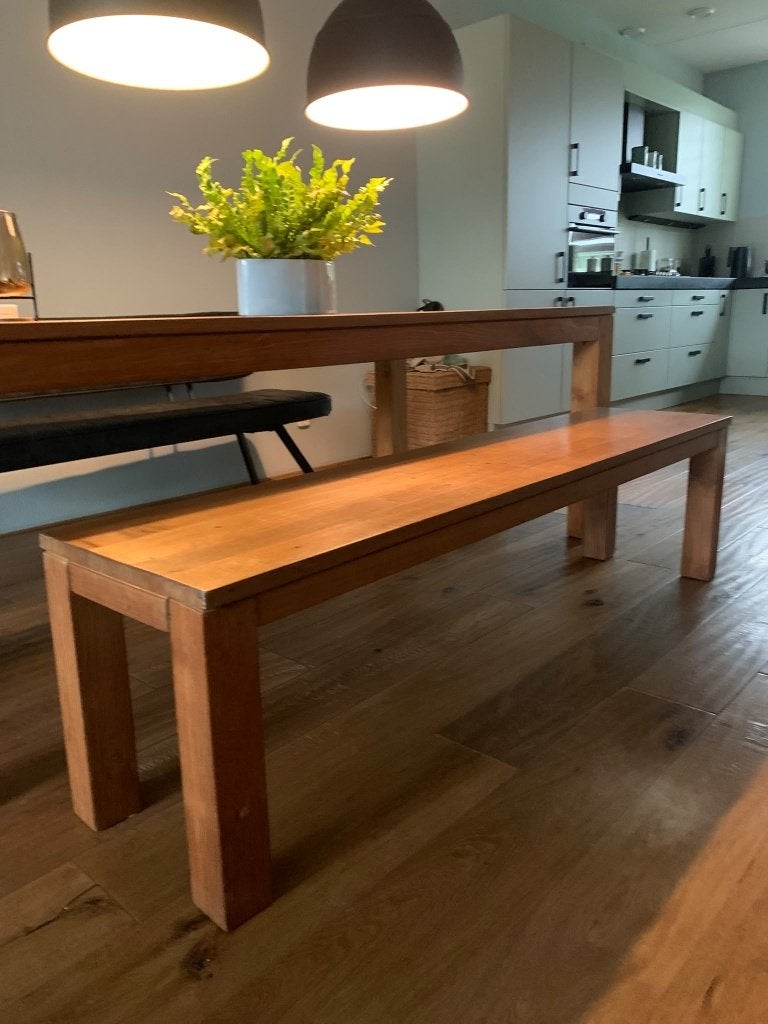 Teak houten eetbank, Ophalen, Gebruikt