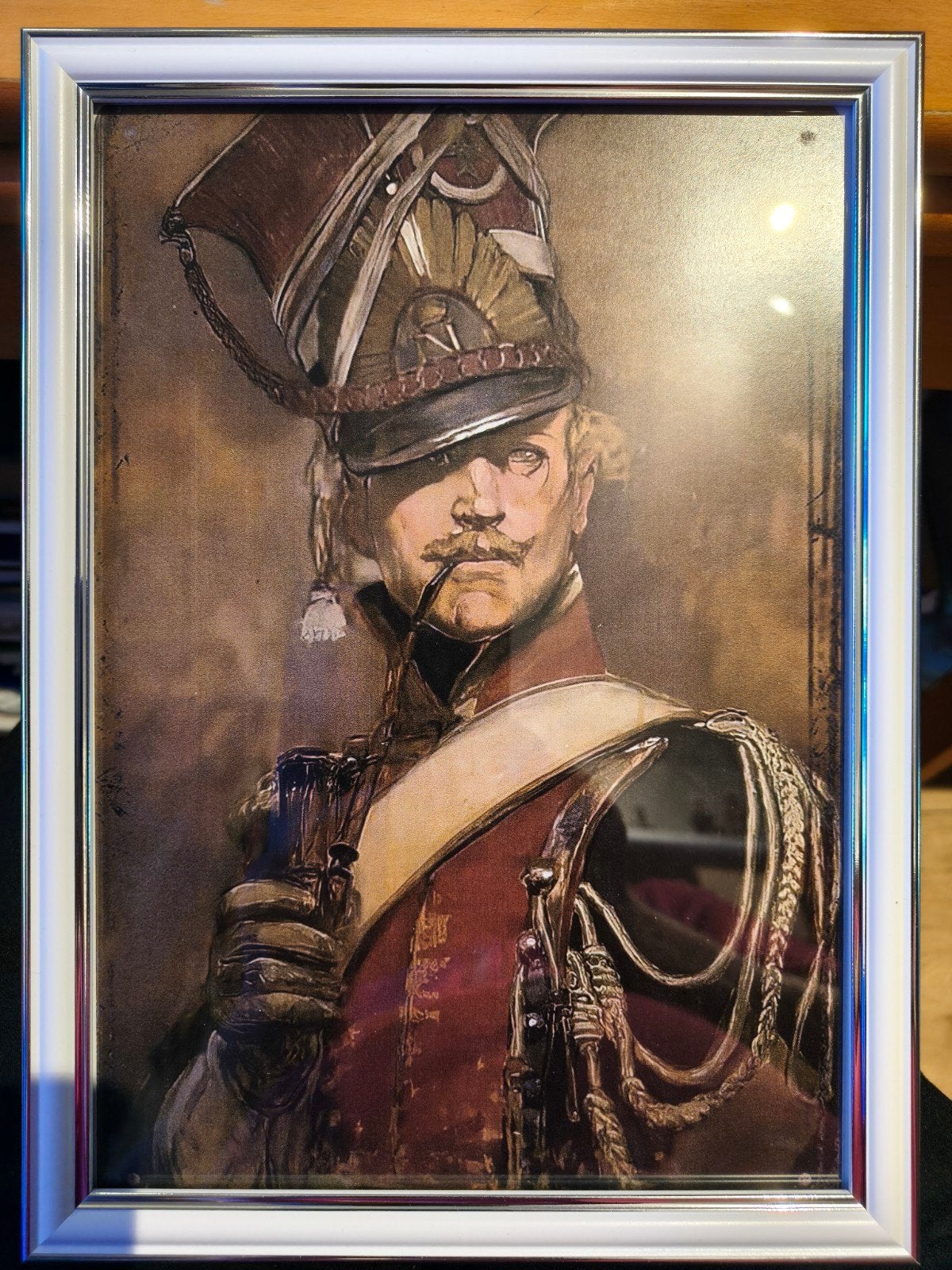 Ingelijste Print van een Soldaat met Pijp, Ophalen of Verzenden