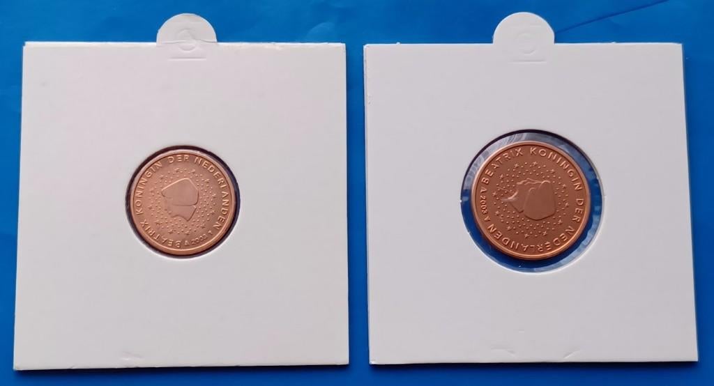 Nederland 1 en 2 Eurocent - 2003, Postzegels en Munten, Munten | Nederland, Verzenden, Koningin Beatrix, Euro's, Setje