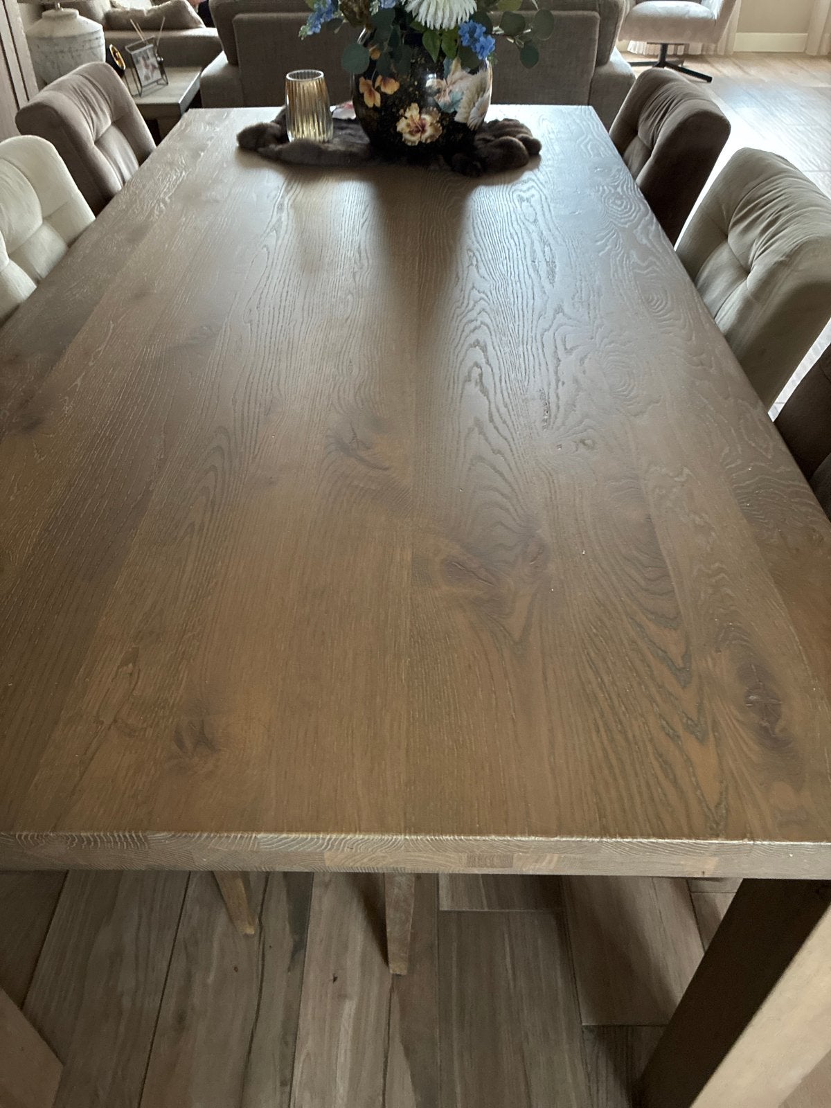eikenhouten eettafel met bijpassend tafeltje 60x60, Ophalen, Gebruikt, 100 tot 150 cm, Eikenhout