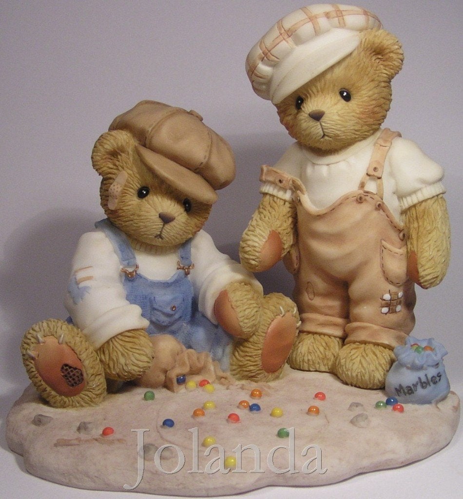 Cherished Teddies Vince and Connor, Ophalen of Verzenden, Zo goed als nieuw, Beeldje, Cherished Teddies