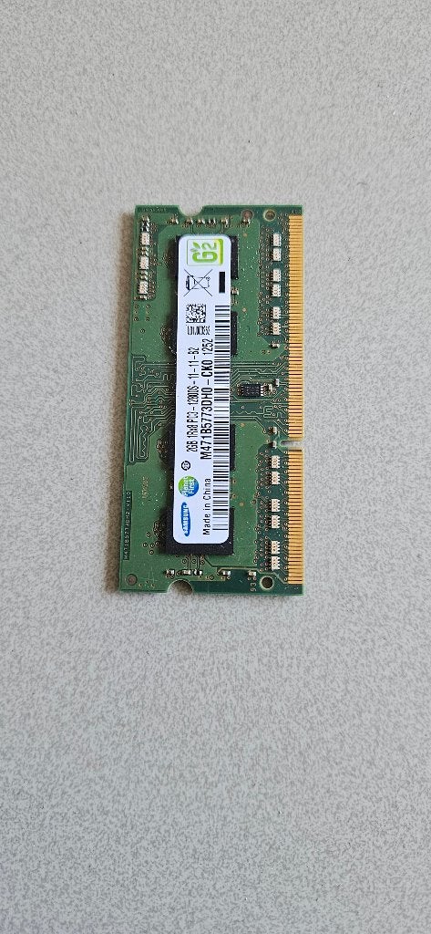 Samsung 2GB DDR3 Laptopgeheugen, Computers en Software, RAM geheugen, Gebruikt, DDR3, Ophalen of Verzenden, 2 GB