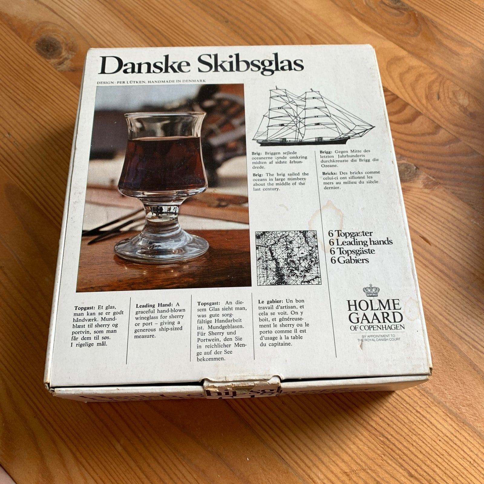 Holmegaard Danske Skibsglas - Set van 6 sherryglazen, Antiek en Kunst, Antiek | Glas en Kristal, Ophalen of Verzenden