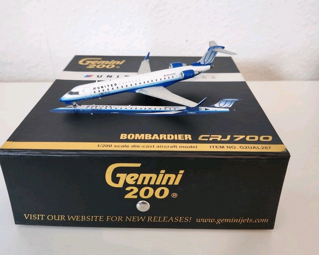 United Express CRJ-700 Gemini Jets 1:200 G2UAL287 Reg N730SK, Hobby en Vrije tijd, Overige merken, 1:200 of kleiner, Nieuw, Ophalen of Verzenden