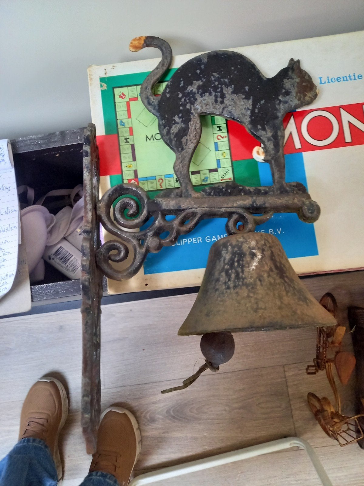 Gietijzeren Deurbel Kat - Rustieke Decoratie, Huis en Inrichting, Ophalen of Verzenden, Gebruikt