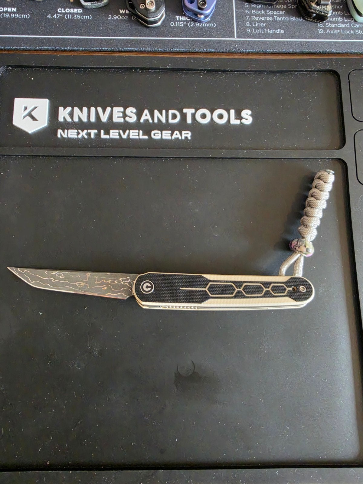civivi kwaiQ damascus custom lanyard, Ophalen of Verzenden, Zo goed als nieuw