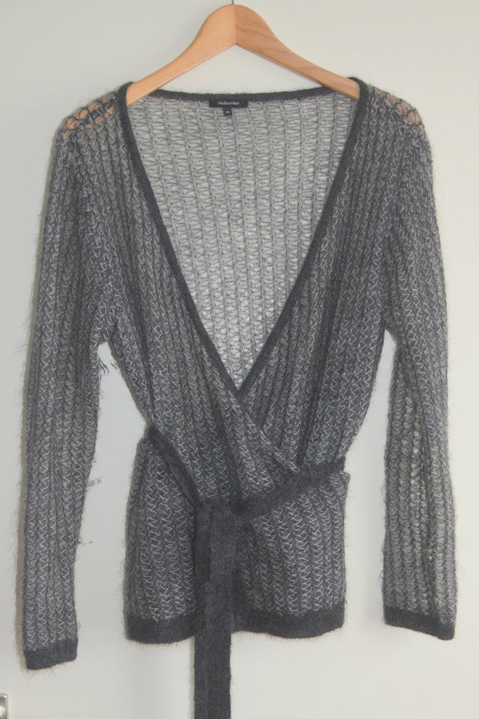 Mohair wollen vest Claudia Sträter mt 44 grijs zgan, Kleding | Dames, Verzenden, Zo goed als nieuw, Maat 42/44 (L), Grijs