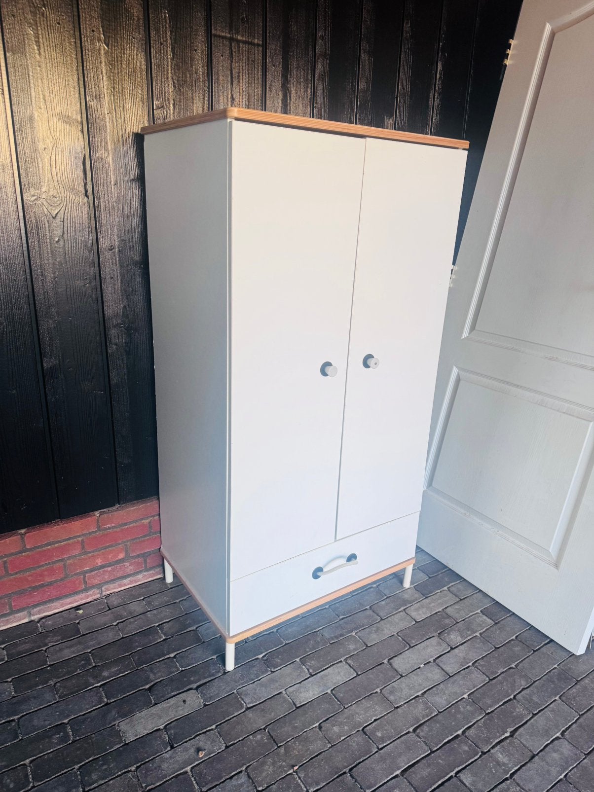 IKEA witte kinderkamer kleding kast met planken en lade, Ophalen, Minder dan 75 cm, 50 tot 70 cm, 105 cm of meer