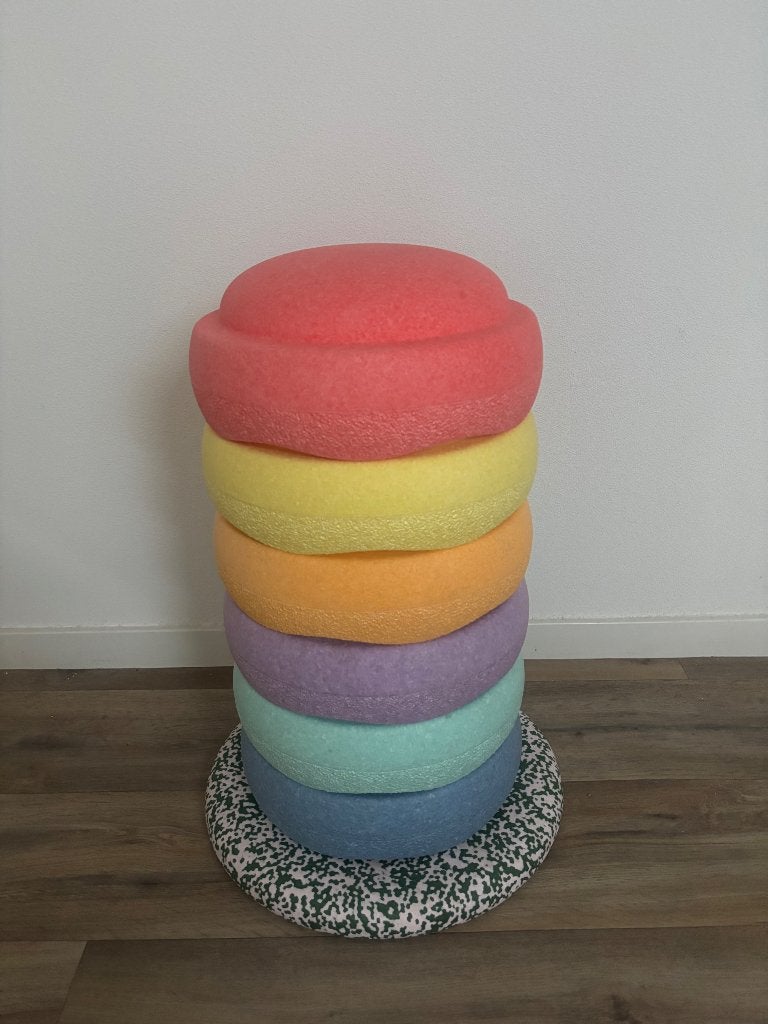Stapelstein stapelstenen pastel met balanceerbord, Kinderen en Baby's, Ophalen, Zo goed als nieuw, Bouwen