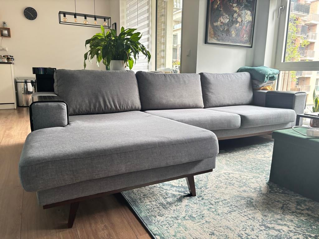 Grijze Hoekbank - Pick up from 22nd of April only, Ophalen, 250 tot 300 cm, Gebruikt, 125 tot 150 cm