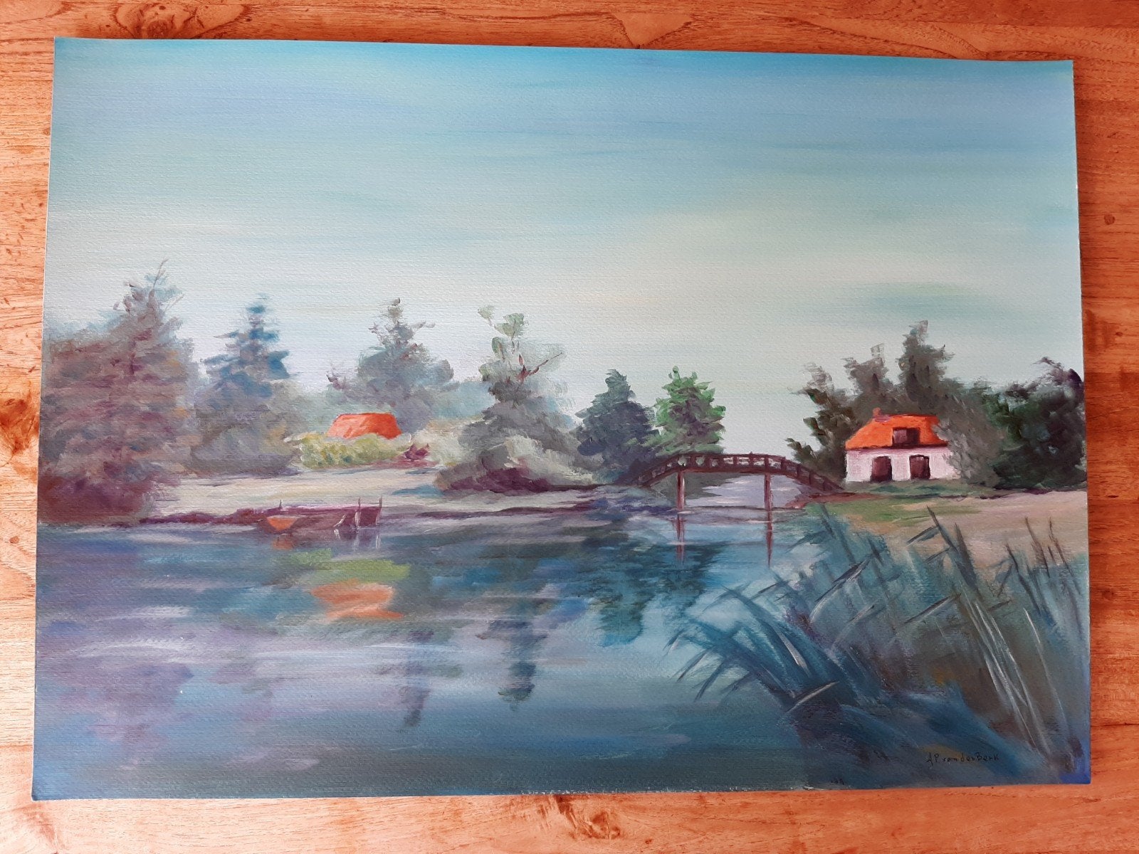 schilderij bartlehiem, Antiek en Kunst, Kunst | Schilderijen | Klassiek, Ophalen of Verzenden