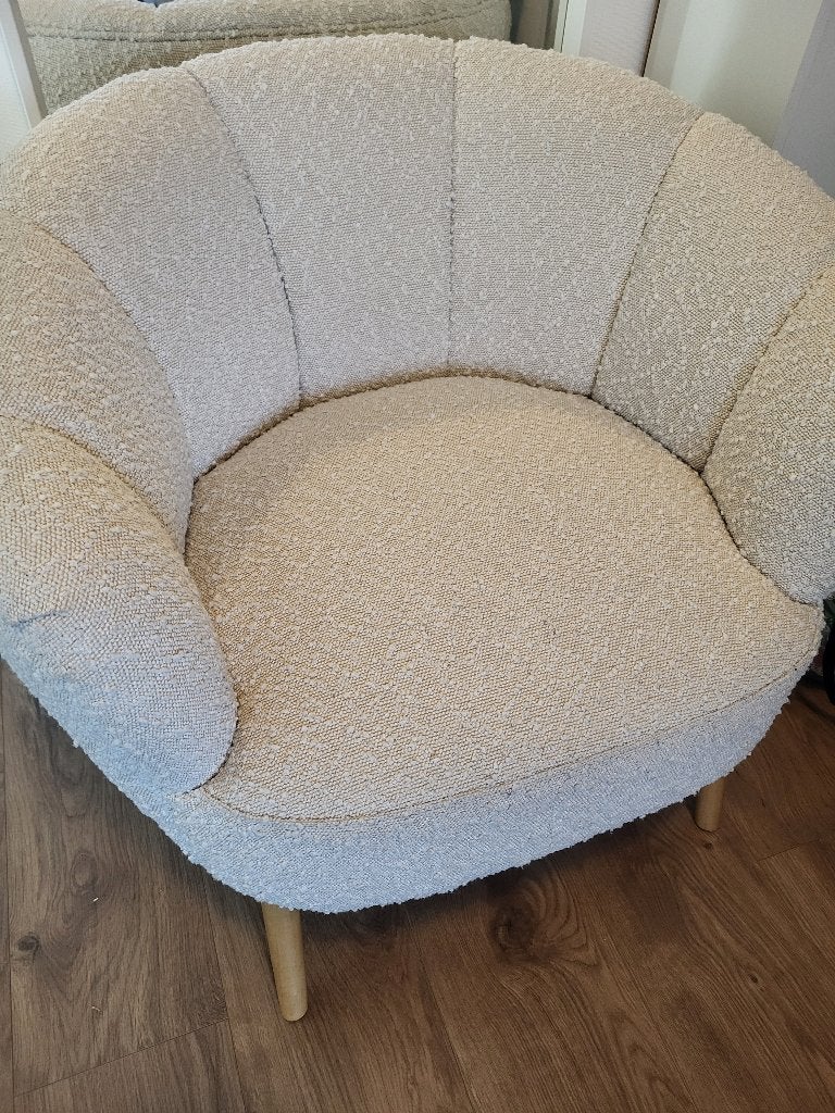 Fauteuil Nancy kwantum boucle, Ophalen, Zo goed als nieuw, Stof, Eén