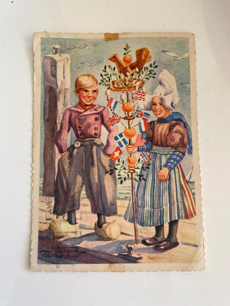 Kaart Palmpasen Volendam Nostalgie, Ophalen of Verzenden, 1940 tot 1960, Gelopen, Noord-Holland