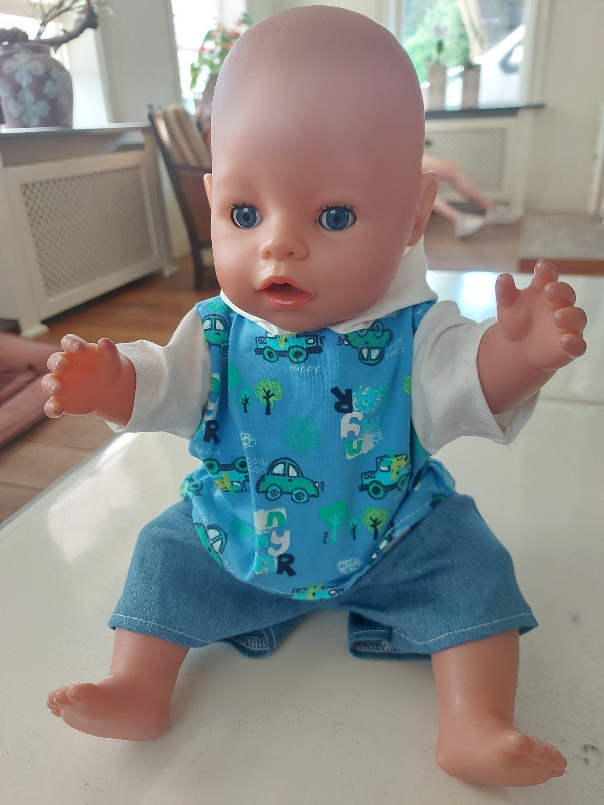 auto hoody shirt auto jongens baby born pop 43cm, Ophalen of Verzenden, Nieuw, Babypop