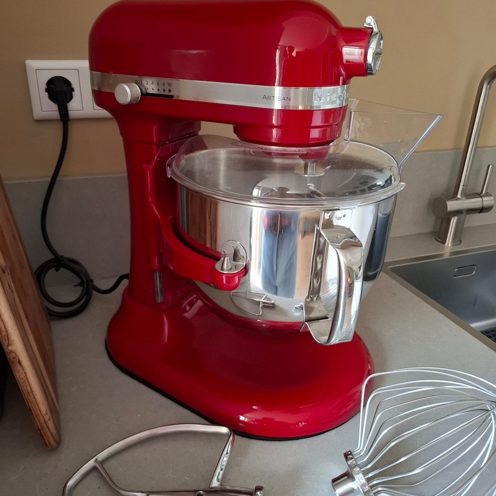 KitchenAid Artisan heavy duty 5KSM7580XEER, Ophalen, 4 liter of meer, 3 snelheden of meer, Zo goed als nieuw