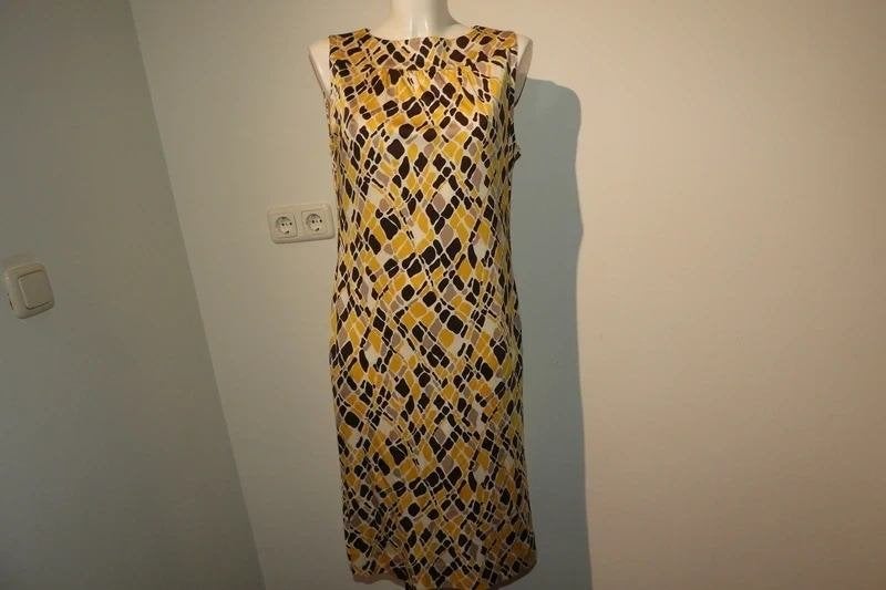 Tory Burch beeldige jurk zijde kleurrijke print merk lip M, Maat 38/40 (M), Verzenden, Geel, Tory Burch
