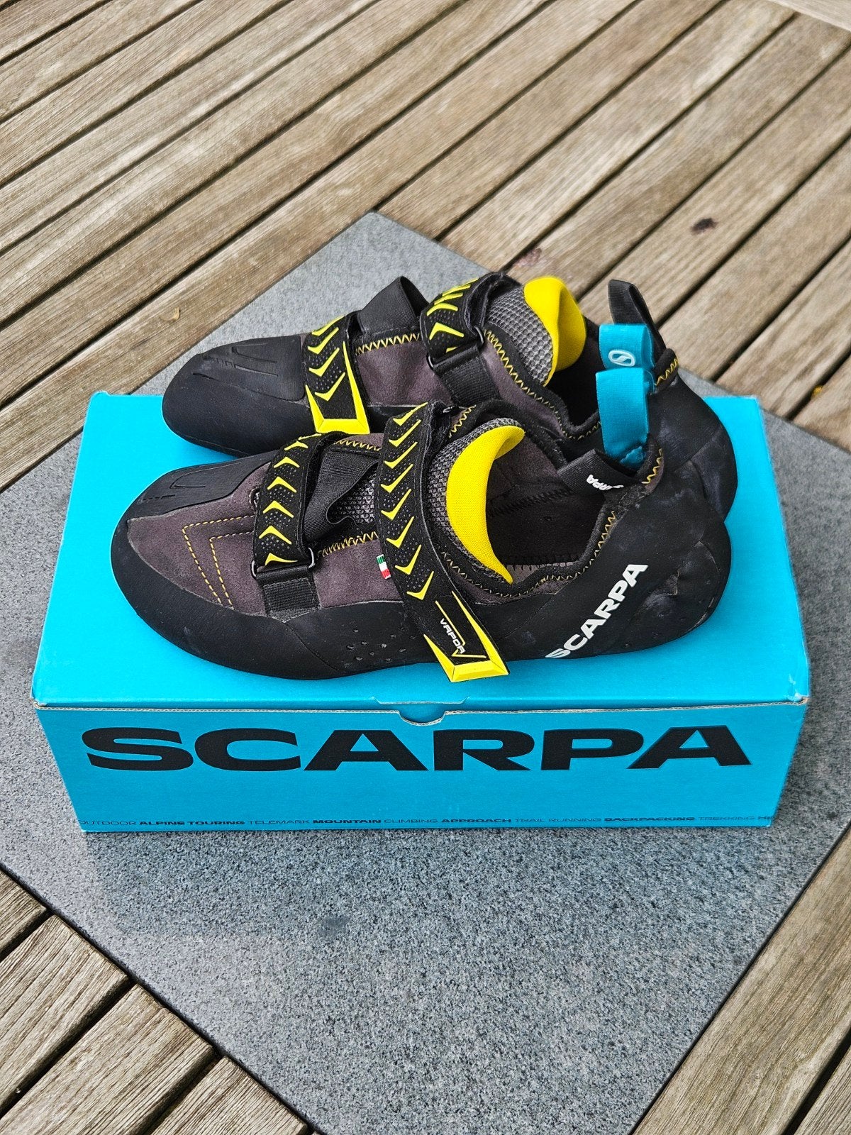 Scarpa Vapor klimschoenen 46, Sport en Fitness, Klimsport, Ophalen of Verzenden, Zo goed als nieuw