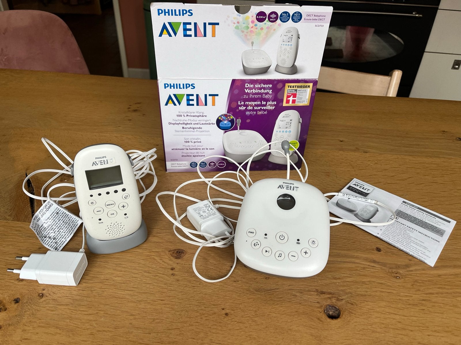 Philips Avent SCD733 DECT Babyfoon met Terugspreekfunctie, Ophalen, Zo goed als nieuw, 250 meter of meer, Terugspreekfunctie