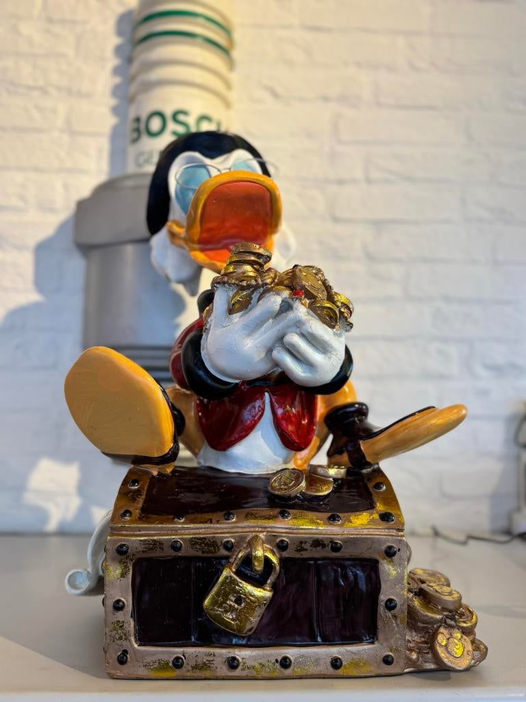 Dagobert Duck Beeldje met Schatkist - Disney Figuur, Ophalen, Overige figuren, Zo goed als nieuw, Beeldje of Figuurtje