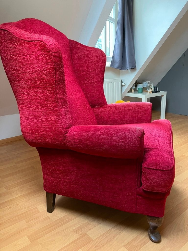 Fauteuil (Chesterfield), Huis en Inrichting, Fauteuils, Ophalen, Gebruikt, 75 tot 100 cm, Stof