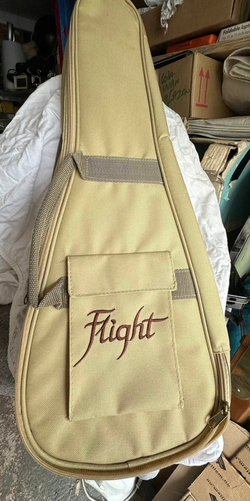 Flight Ukelele Gigbag - Zandkleurig Gitaarhoes 65x23cm, Ophalen of Verzenden, Gebruikt, Overige instrumenten, Flightcase