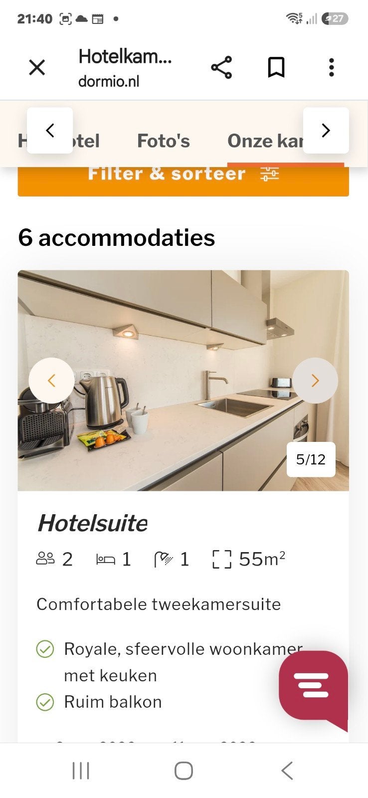 Foto 4 van Maastricht luxe Suiteappartement 1 overnachting 18 september