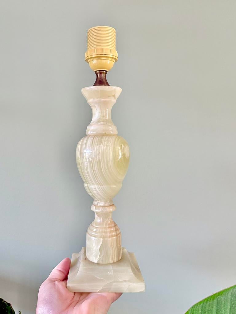 Grote vintage onyx lampenvoet tafellamp lamp, Huis en Inrichting, Lampen | Tafellampen, Ophalen of Verzenden, Gebruikt