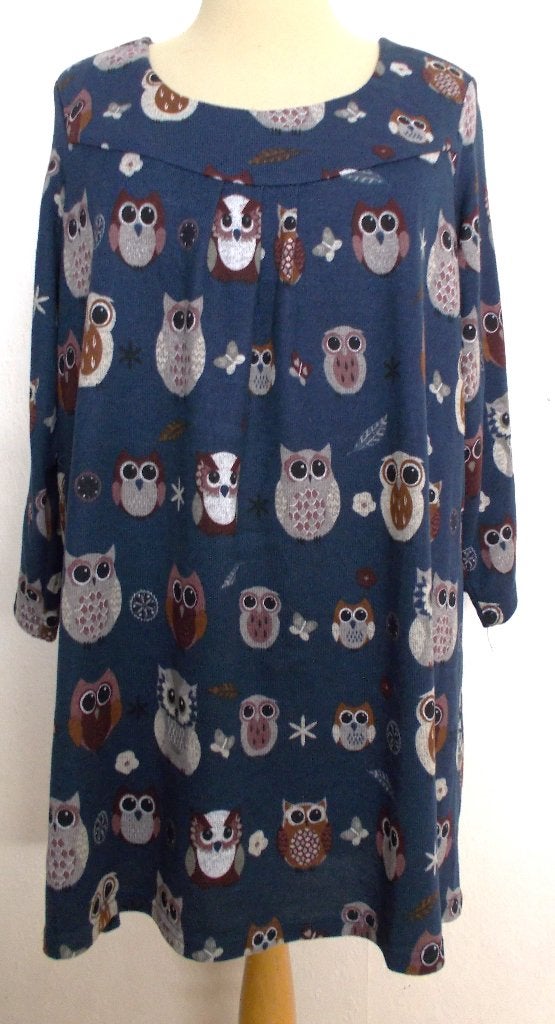 Grappige uilen print tuniek van Paprika! L, Verzenden, Zo goed als nieuw, Maat 42/44 (L), Overige kleuren