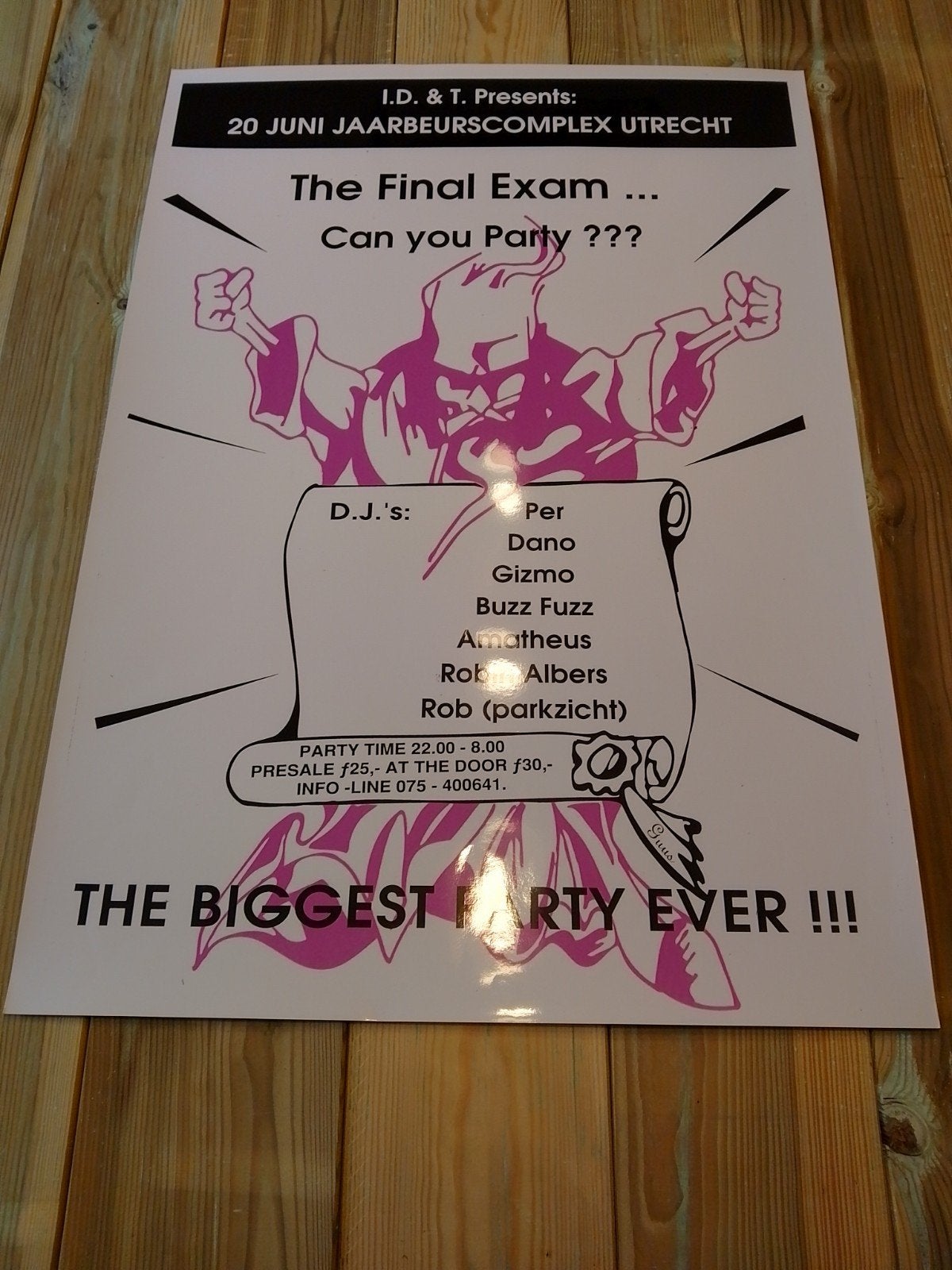Thunderdome 1992 final exam poster hardcore gabber ID&T, Verzamelen, Posters, Ophalen of Verzenden, Nieuw, A1 t/m A3