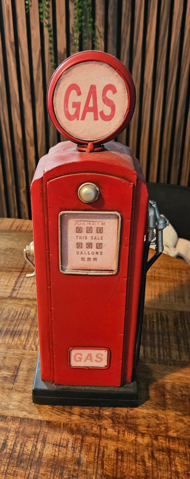 Vintage Rode Benzinepomp Decoratie - Retro Stijl, Ophalen of Verzenden