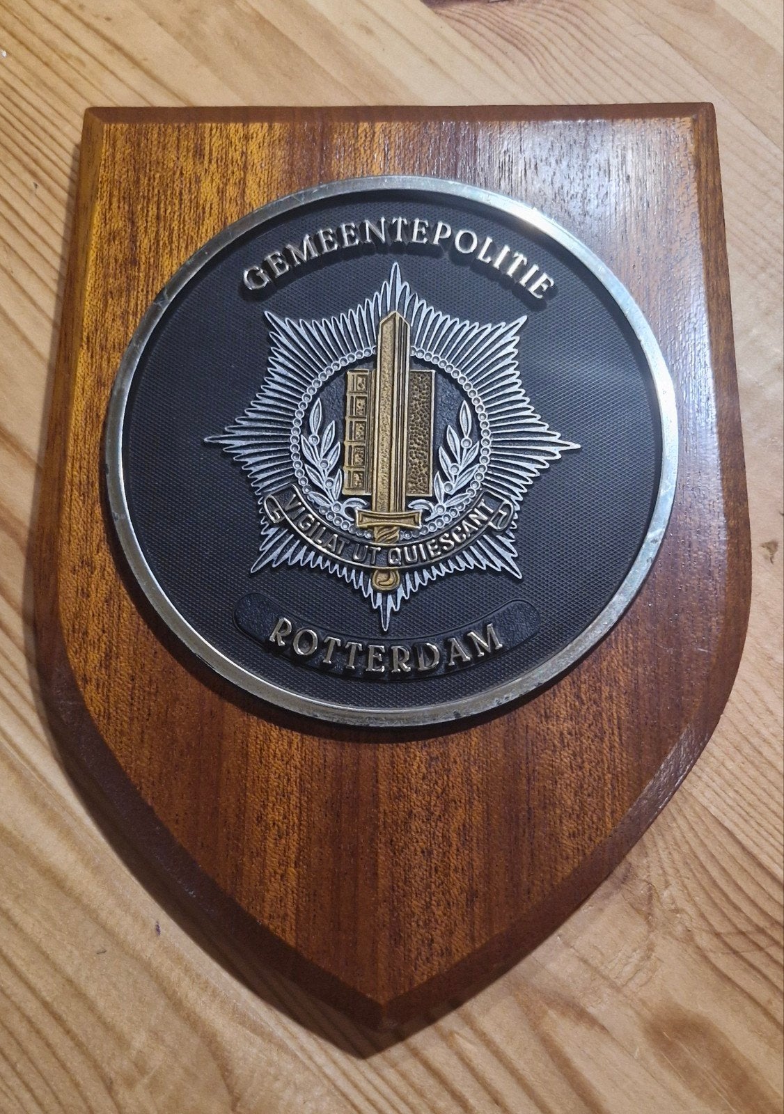 Gemeentepolitie Rotterdam Plaquette - Vintage, Ophalen of Verzenden