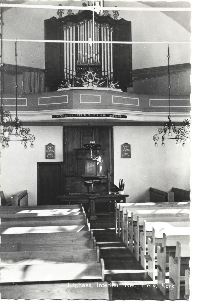 Jutphaas Ned Herv Kerk interieur orgel, Verzamelen, Ophalen of Verzenden, 1960 tot 1980, Ongelopen, Utrecht