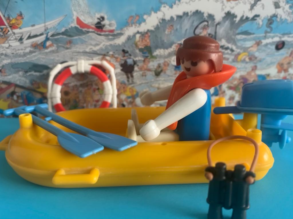 Playmobil - rubberboot met poppetje, Ophalen of Verzenden, Jongen of Meisje