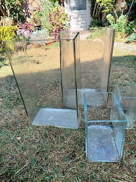 Glazen accubakken, Ophalen, Gebruikt, Transparant, Glas