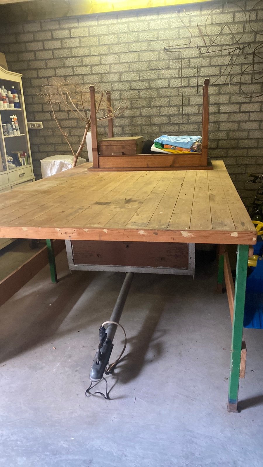 Werktafel 210x 155, Ophalen, Gebruikt, 120 tot 170 cm