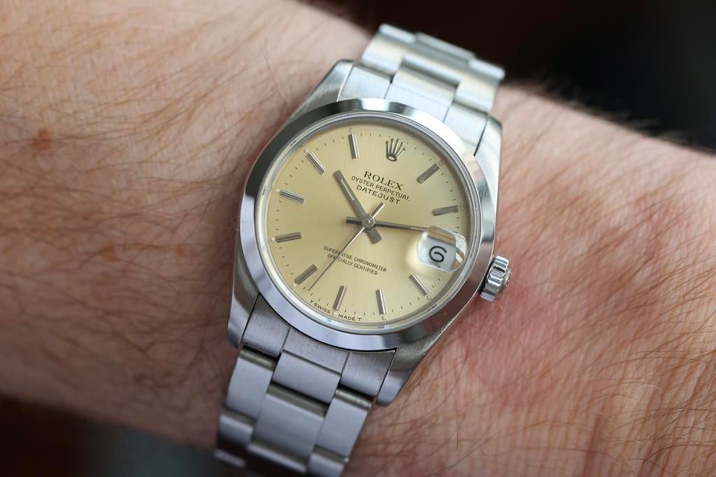 Rolex 68240 datejust oyster 31mm zilver vintage horloge, Ophalen, Staal, Polshorloge, Zo goed als nieuw