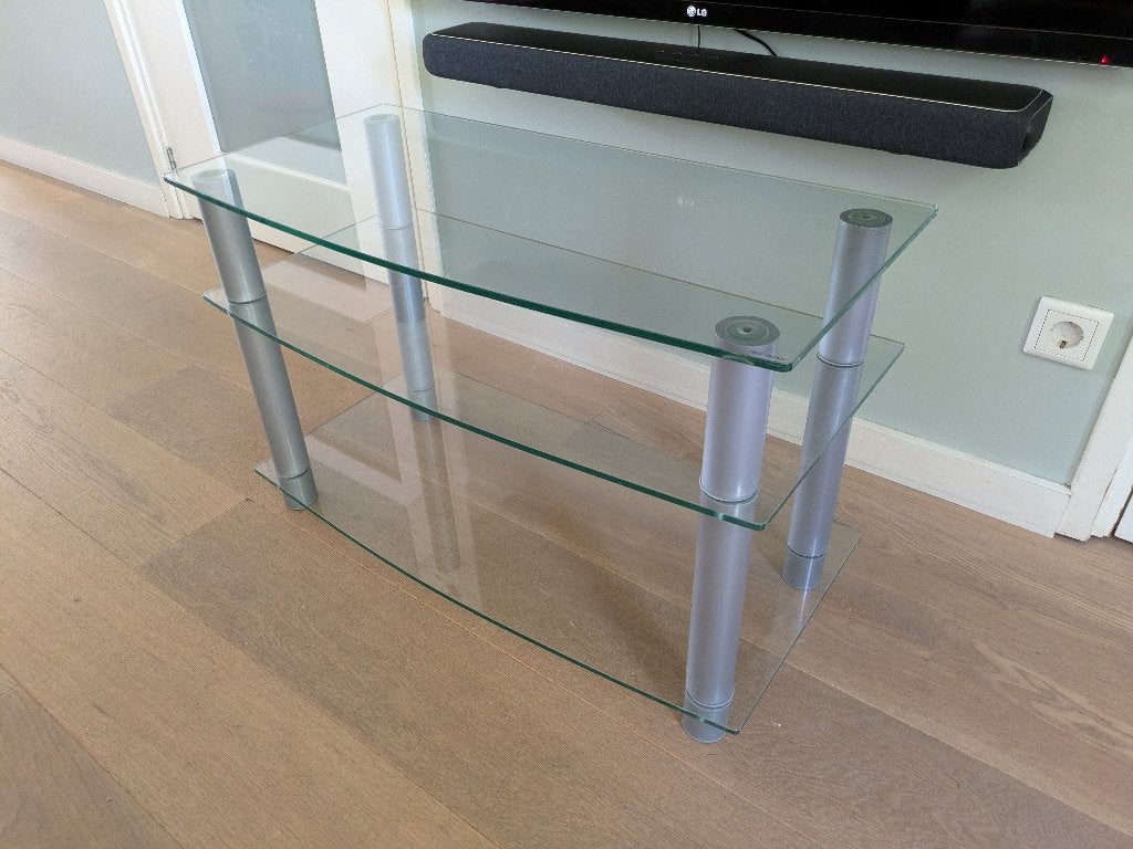 Gratis Glazen TV-meubel 80x40x51h, Ophalen, Gebruikt, Glas, 50 tot 100 cm