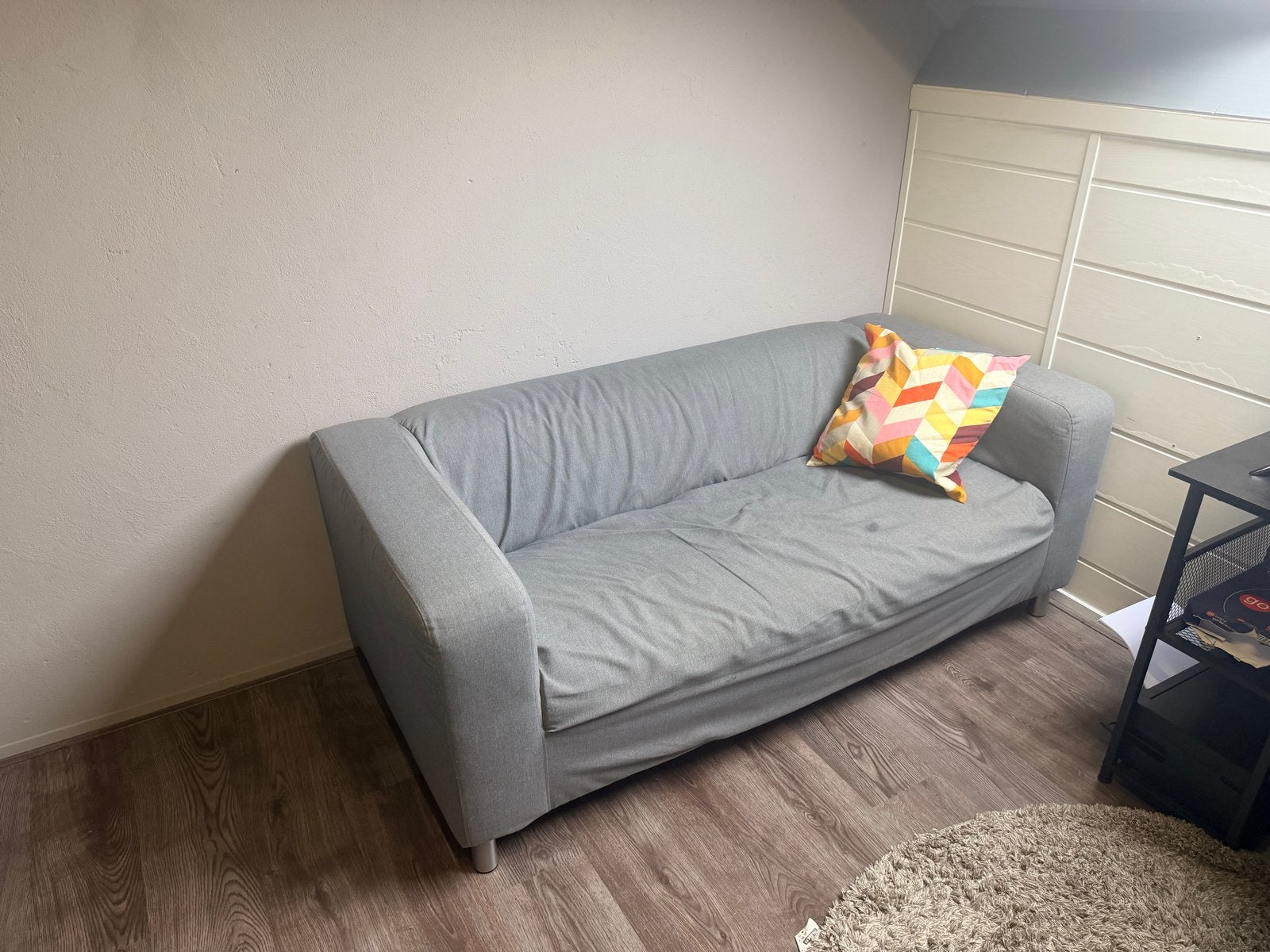 Grijze bank - 180cm breed, Ophalen, Gebruikt, 150 tot 200 cm, Tweepersoons