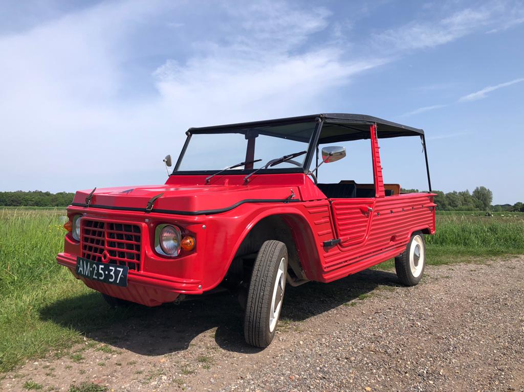 Citroën Mehari 1971 Rood 2+2, Auto's, Voorwielaandrijving, 602 cc, Zwart, Cabriolet