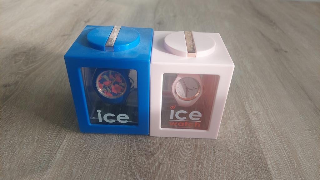 2 Ice Watch horloges - Blauw en Roze, Overige merken, Kunststof, Gebruikt, Polshorloge