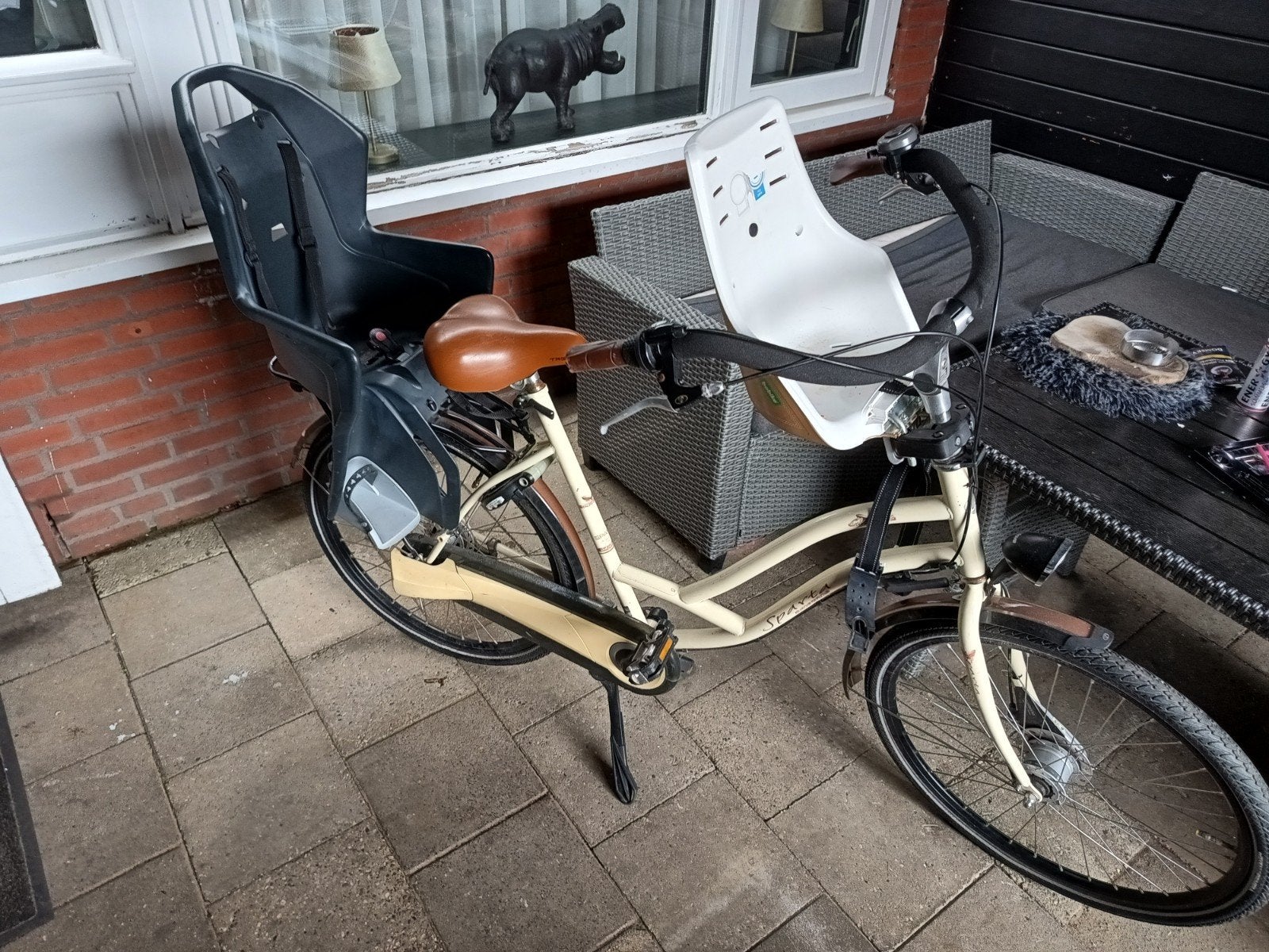 Sparta damesfiets met kinderzitjes, Terugtraprem, Sparta, Ophalen of Verzenden, 50 tot 53 cm