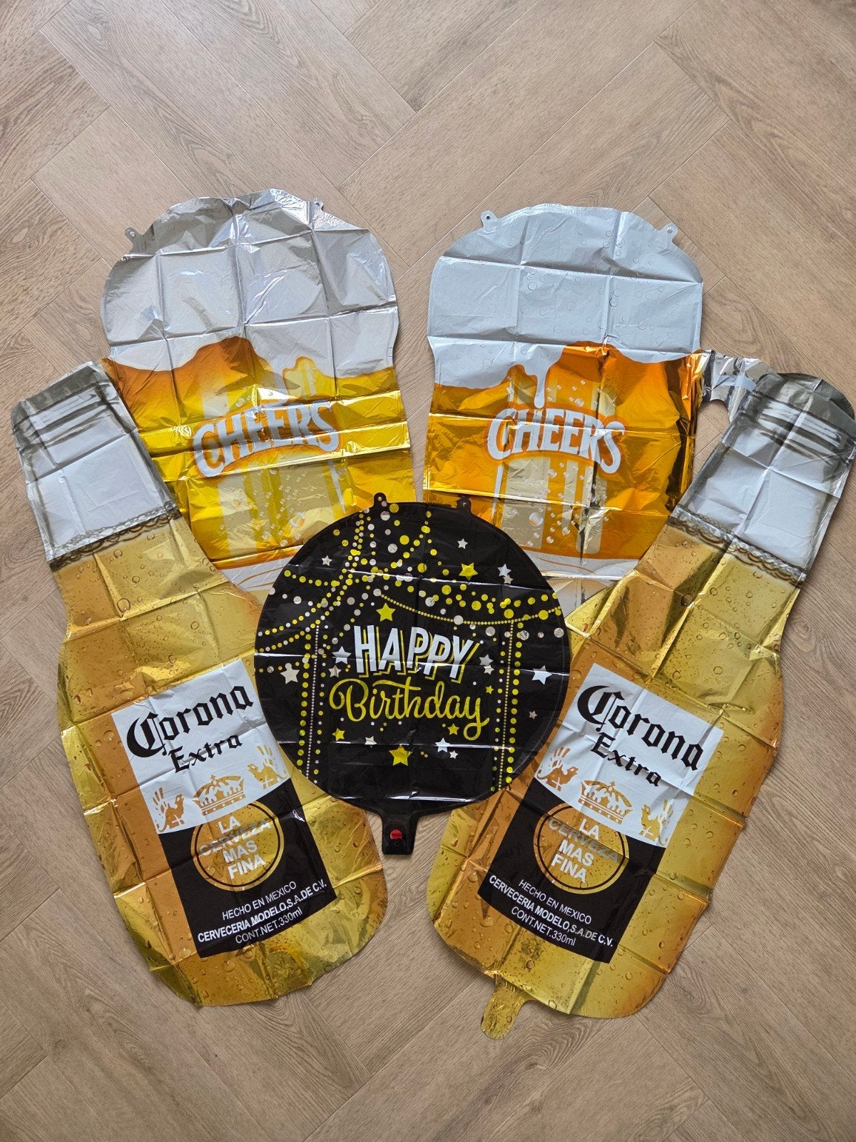 Corona  * Bier pul * set van 5 folie ballonnen, Hobby en Vrije tijd, Feestartikelen, Ophalen of Verzenden, Nieuw, Versiering, Verjaardag