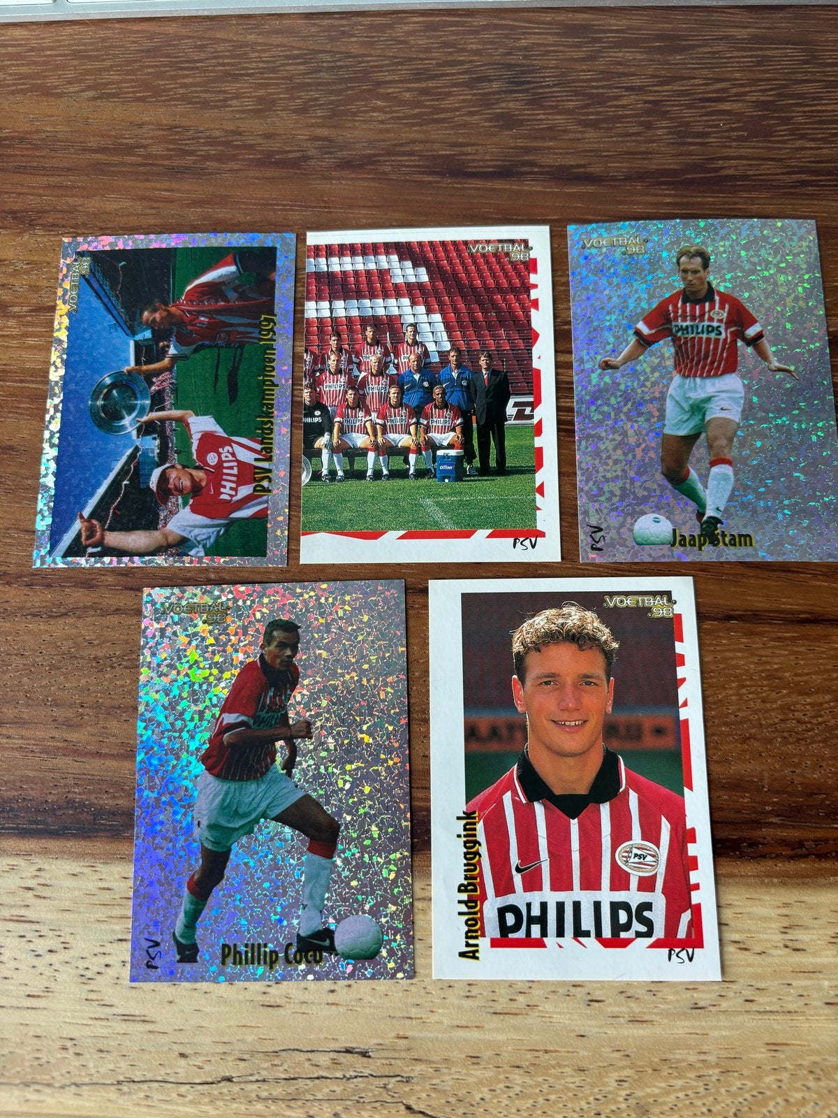 Panini Voetbal '98 PSV Spelerskaarten - Jaap Stam, Cocu, Verzamelen, Ophalen of Verzenden, Gebruikt, PSV, Spelerskaart