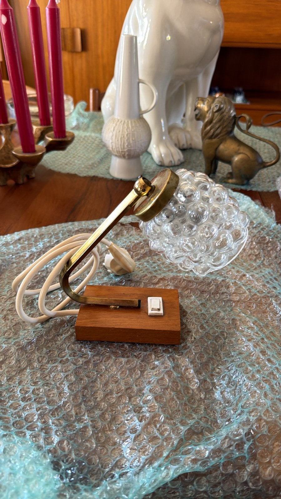 Vintage Helena Tynell Bubble Glas Tafellamp, Ophalen of Verzenden, Huis en Inrichting