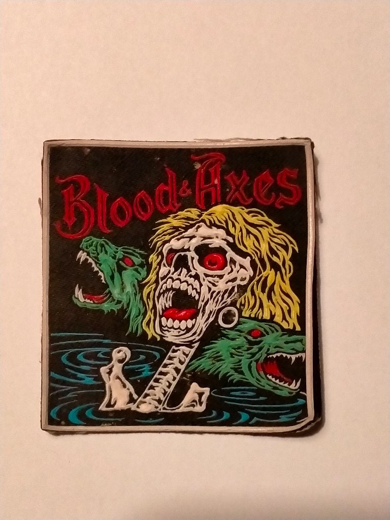Blood & Axes Bolt Thrower vintage metal patch embleem RUBBER, Ophalen of Verzenden, Gebruikt, Kleding