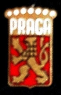 Praga speld rood-wit emaille, Verzenden, Nieuw, Transport, Speldje of Pin