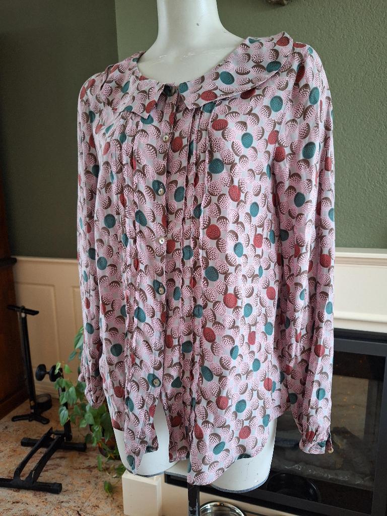 0039 Italy mooie met zijde blouse 36 S, Verzenden, Zo goed als nieuw, Roze, Maat 36 (S)